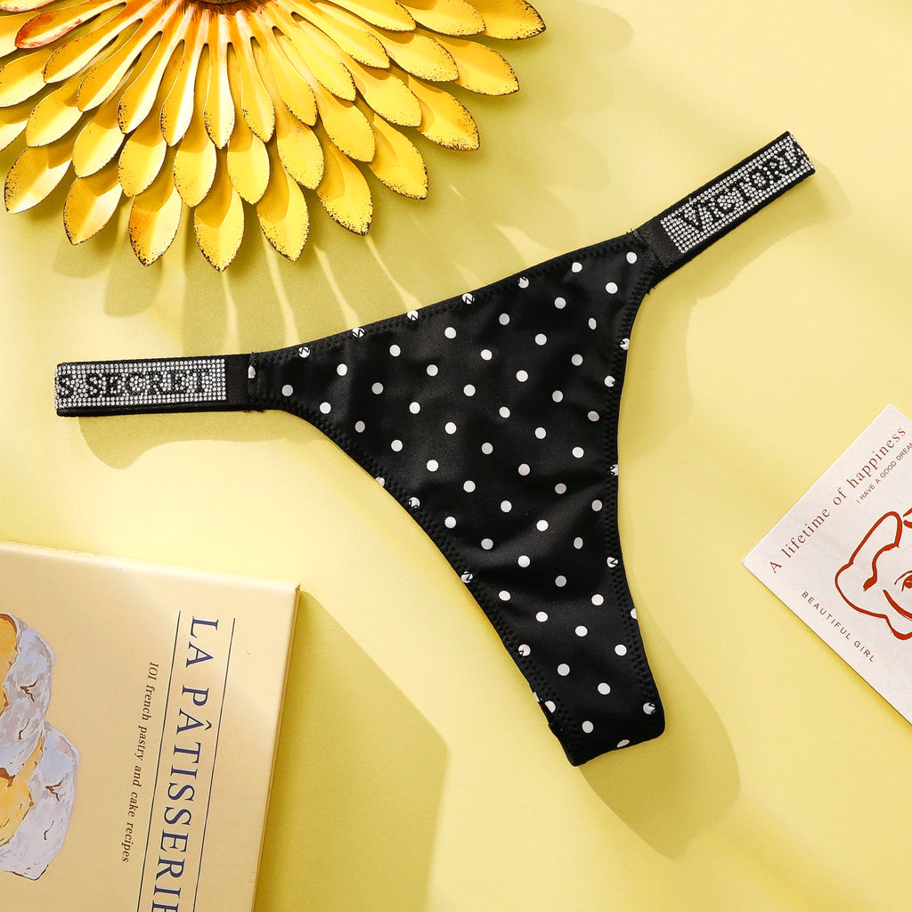 VS Underwear Thong Hipster Seamless Women Polka Dot Lace Bikini Cheeky Panties Set Victoria Secret Breathable Cotton Hipster - Matrix-studios.com