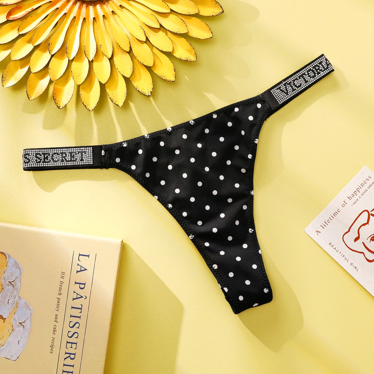 VS Underwear Thong Hipster Seamless Women Polka Dot Lace Bikini Cheeky Panties Set Victoria Secret Breathable Cotton Hipster - Matrix-studios.com