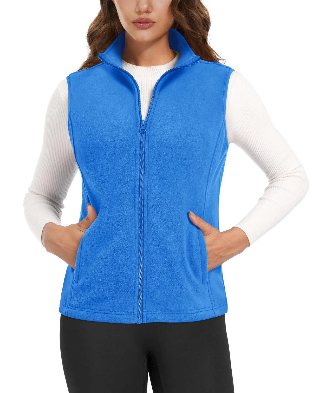 TACVASEN Autumn Winter Soft Warm Vest Womens Fashion Fleece Sleeveless Jacket Lightweight Outdoor Casual Zipper Front Waistcoat - Matrix Studios