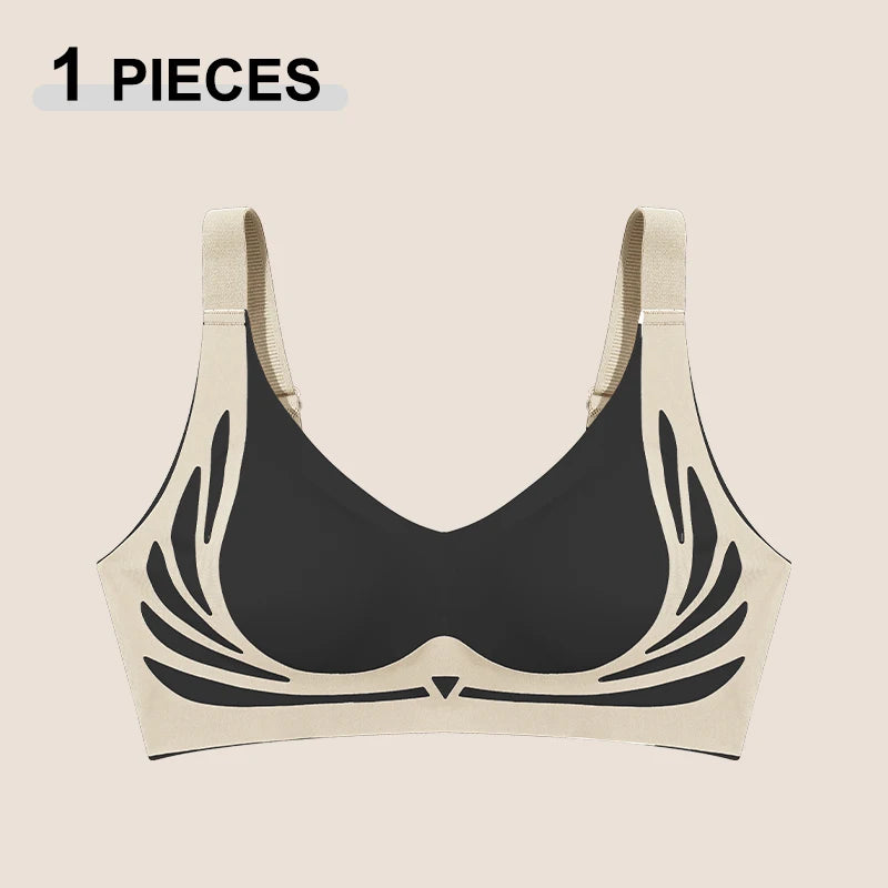 1/2Pcs/Set Women Push Up Bras Seamless Comfortable Angel Wings Bras Set Trendy Soft Breathable Underwear Female No Wire Lingerie - Matrix Studios