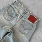 Straight Jeans Distressed Men Jean Ripped Holes Washed Denim Pants Ankle Length Loose Solid Zipper Fly Pockets Casual 2025 - Matrix Studios