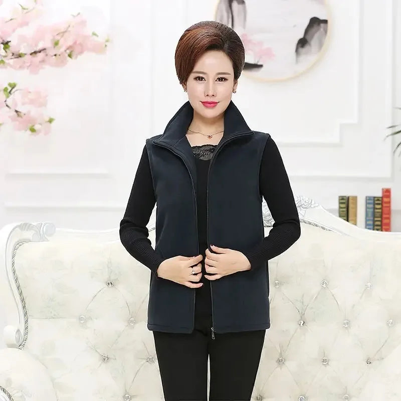 Polar Fleece Coat For Women's Vest Autumn Sleeveless Vests For Women Jacket Fashion Zipper Casual Waistcoat Female - Matrix Studios