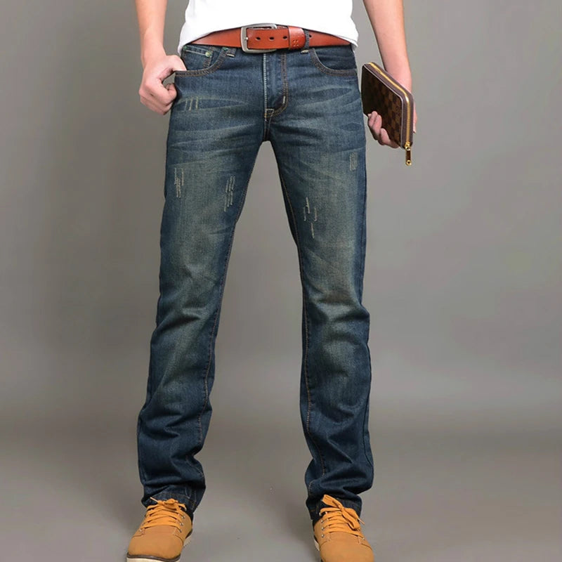 2025 Casual Jeans Men Business Straight Jeans Stretch Denim Pants Trousers Slim Fit Classic Cowboys Young Man Jeans - Matrix Studios