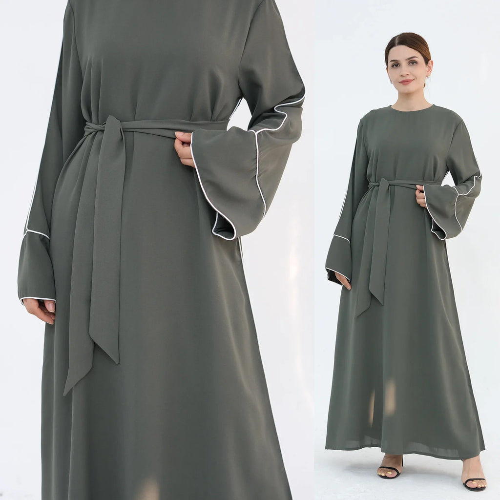 Eid Plain Closed Abaya Dress Silk Velvet Abayas for Women Dubai Luxury Muslim Modest Dresses Islamic Clothing Kaftan Hijab Robe - Matrix-studios.com