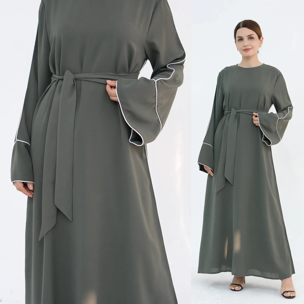 Eid Plain Closed Abaya Dress Silk Velvet Abayas for Women Dubai Luxury Muslim Modest Dresses Islamic Clothing Kaftan Hijab Robe - Matrix-studios.com