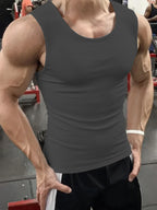 Summer Men's O-neck Vest Stripe Gym Tank Top Men Fitness Sleeveless Shirt Sports Undershirt Gyms Clothing Training Vest - Matrix Studios