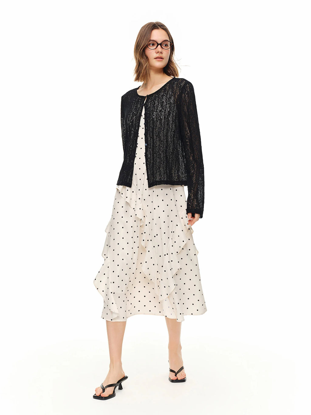 DUSHU 2026 Summer Women's Textured Beaded Button Relaxed Cardigan, Openwork Loose Knit Top for Coquette & Soft Layering Style - Matrix Studios