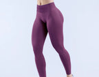 Logo Seamless Women's Solid Waist Yoga Pants Three-Section Waist Sexy Hip-Lifting Tight Sports Fitness Exercise Pants - Matrix-studios.com