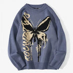 New Hip Hop Streetwear Knitted Sweater men Gothic portrait Print Pullover autumn Harajuku Cotton sweater women Oversized Sweater - Matrix Studios