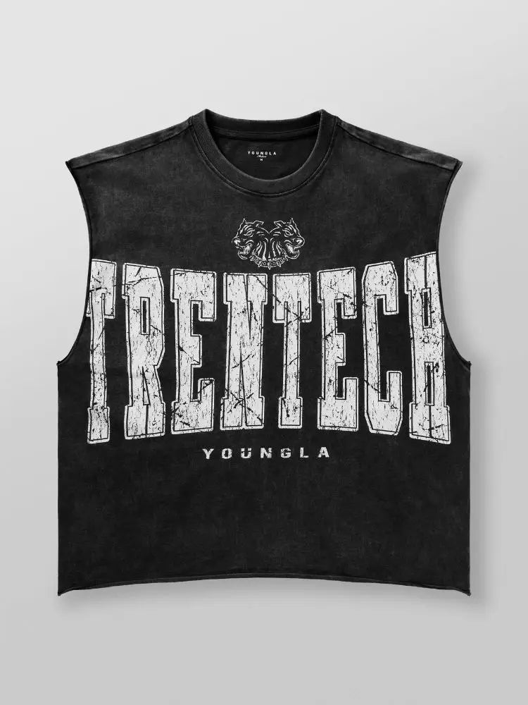 Chaozhou brand hot sales high street American retro washable old vest boys summer ins Chaozhou brand sports pure cotton sleevele - Matrix Studios