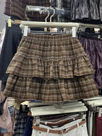 Japanese Y2k Cute Ruffled Plaid Skirt Punk Rock Subculture Cake Skirts Japanese Preppy Style Casual New 2025 Women Skirts - Matrix-studios.com