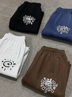 HOUZHOU Vintage Graphic Fleece Sweatpants Women Casual Classic Gray Black Wide Leg Warm Trouser Thick Jogger Hip Hop Winter 2024 - Matrix-studios.com