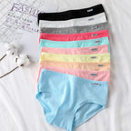 7Pcs/Set Candy Color Underwear Womens Comfortable High-quality Cotton Panties Mid-waist Breathable Underpanties Plus Size Briefs - Matrix Studios