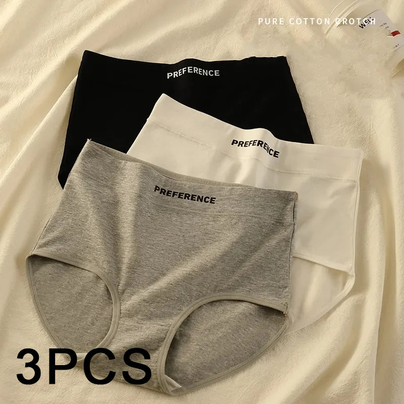 3PCS/set Color Panties Cotton Women Comfortable High-waist Underwear Soft Lingerie Breathable Female Panty Fitness Sports Briefs - Matrix Studios