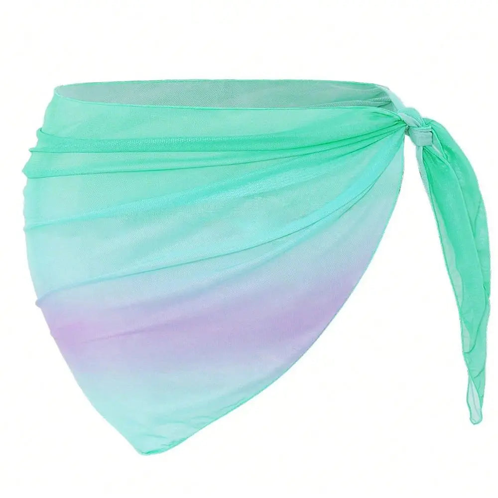 Chiffon Material Beach Dress UPF Protection Short Length Sarongs Gradient Color Breathable Quick-Dry Swimsuit Coverups - Matrix Studios