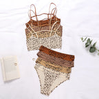 Hot Sale Leopard Ice Silk Bralette Wireless Active Fitness Tracelss Bra Brief Seamless Bra And Panty Set For Women - Matrix-studios.com