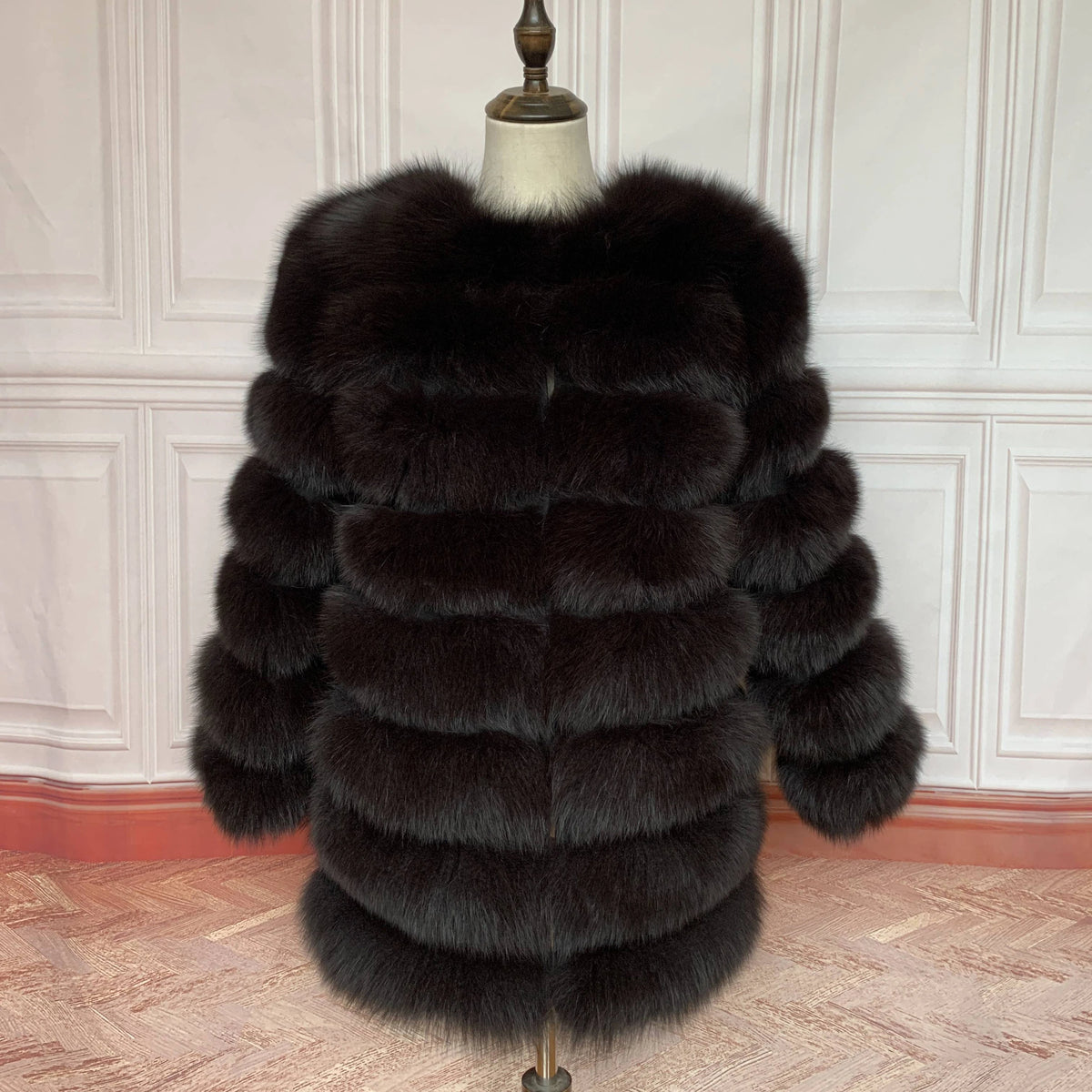 70CM 4in1 New Fast Shipping New Fashion Women Fashion Real Natural Fox Fur Long Coat Jacket for Winter Warm Over Coat - Matrix Studios