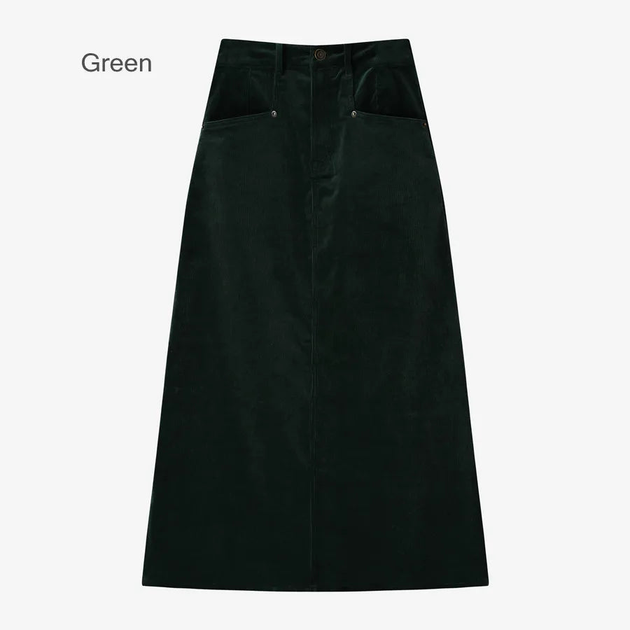 AS 2024 Retro corduroy skirt a little stretch + soft super high stretch closed-fit basic tops  (ship out in 1 day) - Matrix-studios.com