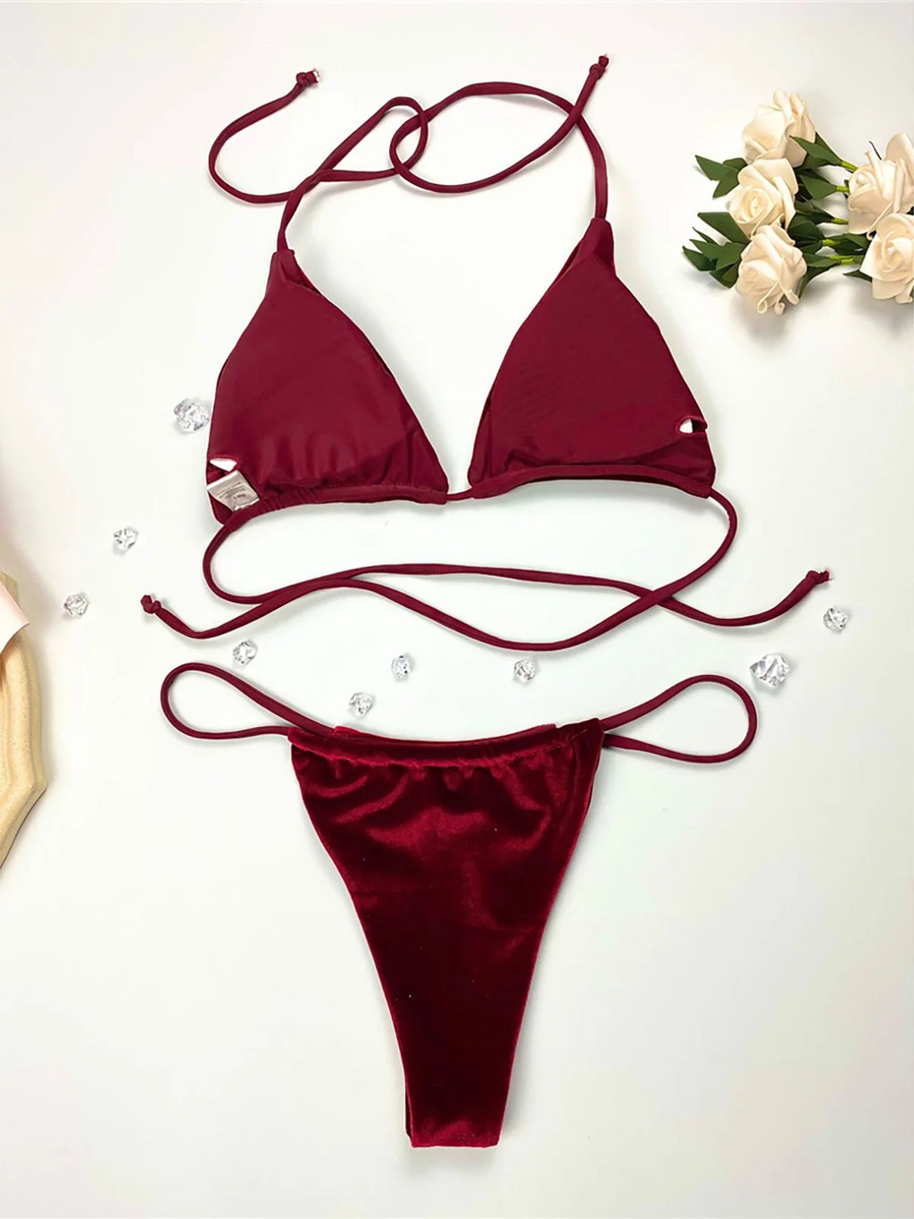 12 Colors Halter High Leg Cut Padded Bikini Women Swimwear Female Swimsuit Two-Pieces Bikini Set Bather Bathing Suit Swim K5974 - Matrix-studios.com
