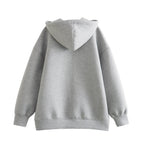 2024 Spring and Autumn New Casual Street Loose Oversize Hooded Zipper Hoodie Space Cotton Jacket Coat Lazy Women's Cardigan - Matrix Studios