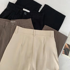 High Waist Women Suit Pants Fall Straight Office Ladies Korean Fashion Trousers Casual Button Loose Female Black Pants New 2024 - Matrix-studios.com
