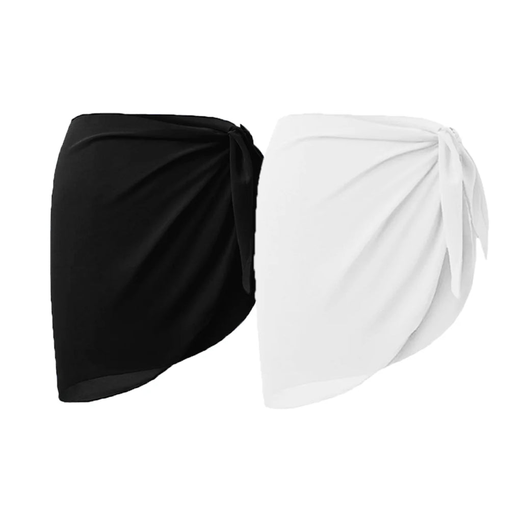 Women Short Sarongs Swimsuit Coverups Beach Bikini Wrap Sheer Short Skirt Chiffon Scarf Cover Ups for Swimwear - Matrix Studios