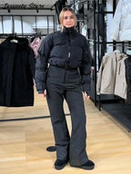 Fashion Turtleneck Ski Jumpsuit Women's Windproof Long Sleeve Thermal Zippers Onesie 2025 Autumn Winter Lady All-in-One Snowsuit - Matrix Studios