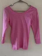 Pink Striped Slim Long Sleeve Tees Women Spring Casual Cotton O-neck Tshirt New Tops Clothes Sweet Cute  Vintage T-shirts Y2K - Matrix-studios.com