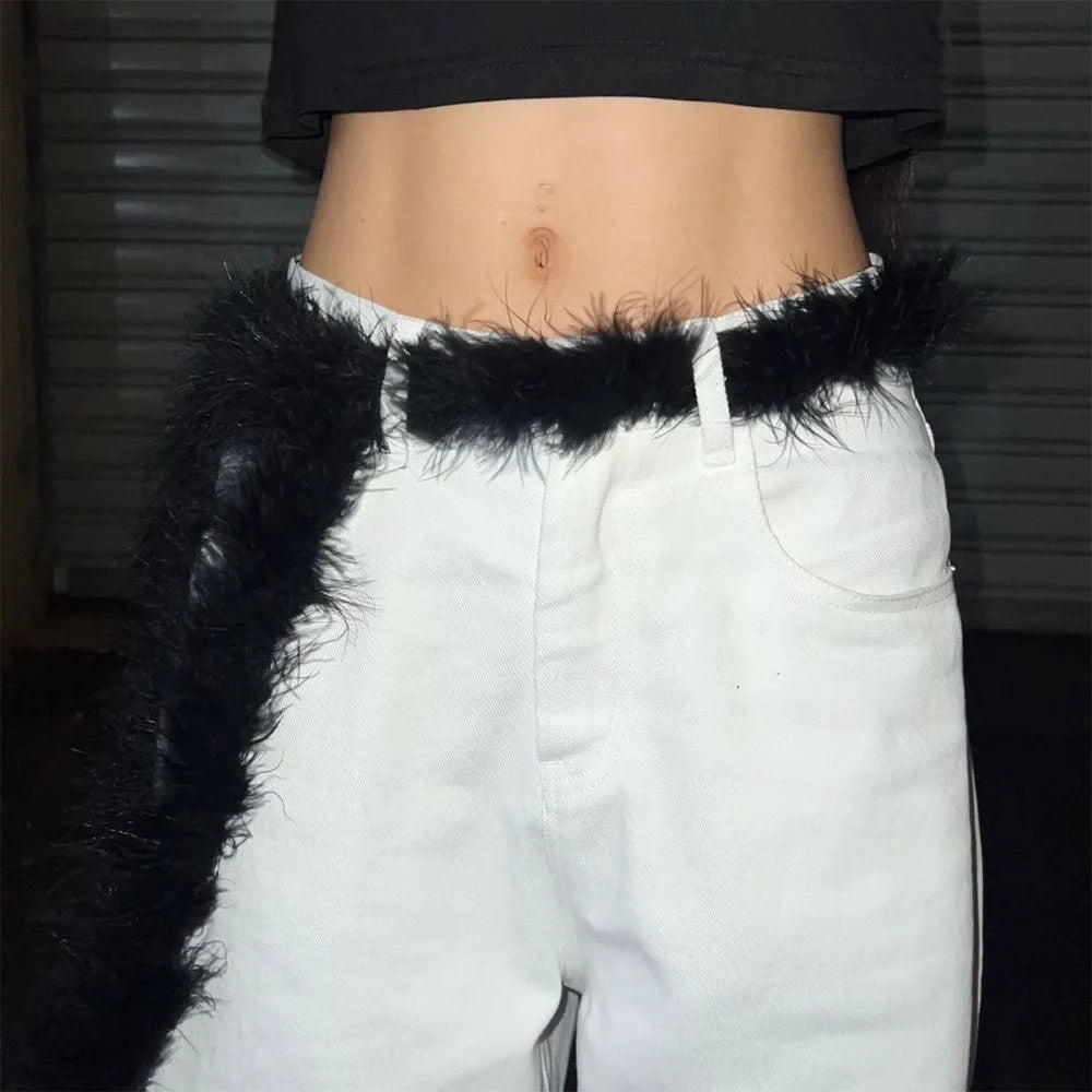 Jeans Pants Decor Embroidered Flower Lace Mini Skirt Irregular See Through Ruched Skirts High Waist Harajuku Pleated Skirts - Matrix-studios.com
