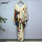 WINYI Print Summer Maxi Dress Muslim Abaya Lady Beach Cover Up Muslim Woman Dresses Beachwear Fashion Kaftan Abaya Dubai Luxury - Matrix Studios