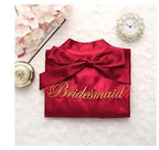 Bride Bridesmaid Wedding Robe Embroidery Kimono Bathrobe Gown Nightgown Casual Satin Short Women Sexy Nightwear Sleepwear - Matrix-studios.com