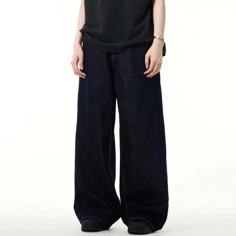IEFB Simple Men's Denim Pants Vintage Washing Wide Leg Loose Jeans Casual Straight American Style Male Trousers New 2026 9W190 - Matrix Studios