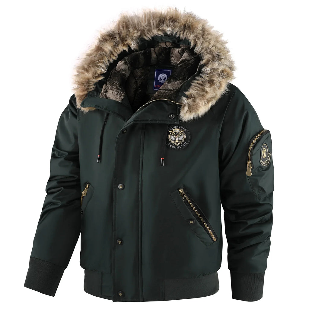 New Fashion Men Hooded Fur Collar Winter Down Jackets Male Outwear Casual Fleece Parkas Warm Coats Good Quality Men Jackets 3XL - Matrix Studios