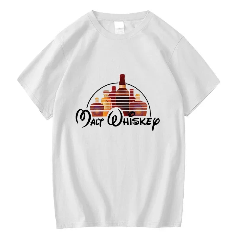 Summer Men T-shirt Cotton Blend Funny Malt Whiskey Print Summer Loose O-neck Cool T Shirt for Men Short Sleeve T-shirt Male Tee - Matrix Studios