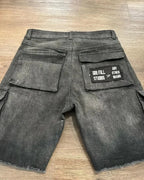 American New Retro Letter Embroidery Tooling Denim Shorts Trend Gothic Y2K Harajuku Hip-hop Loose Sports Shorts Street clothes
