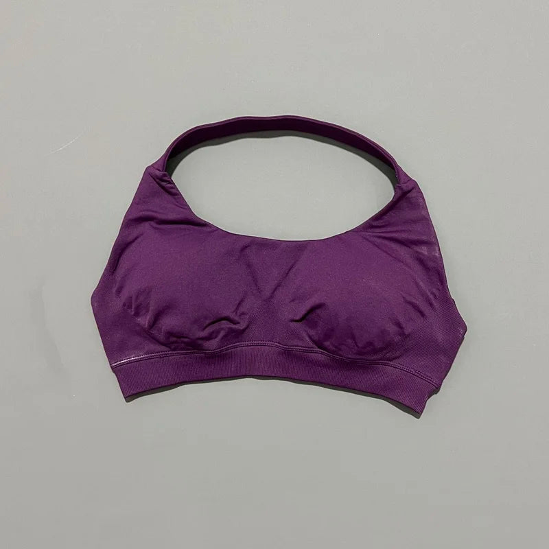 Sports Bra Women Seamless Yoga Halter Bra Top High Support Open Back Bra Fitness Push-up Activewear Workout Gym Underwear - Matrix-studios.com