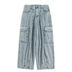 Baggy Jeans Men's Oversize Cargo Korean Black Wide Pants Streetwear Hip Hop Harajuku Male Fashion Straight Denim Pants - Matrix Studios