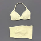 HISTELLO Gym Set 2 Piece Women Strappy Yoga Bra Top Workout Scrunch Shorts Sports Suit Fitness Clothes Seamless Yoga Set - Matrix-studios.com
