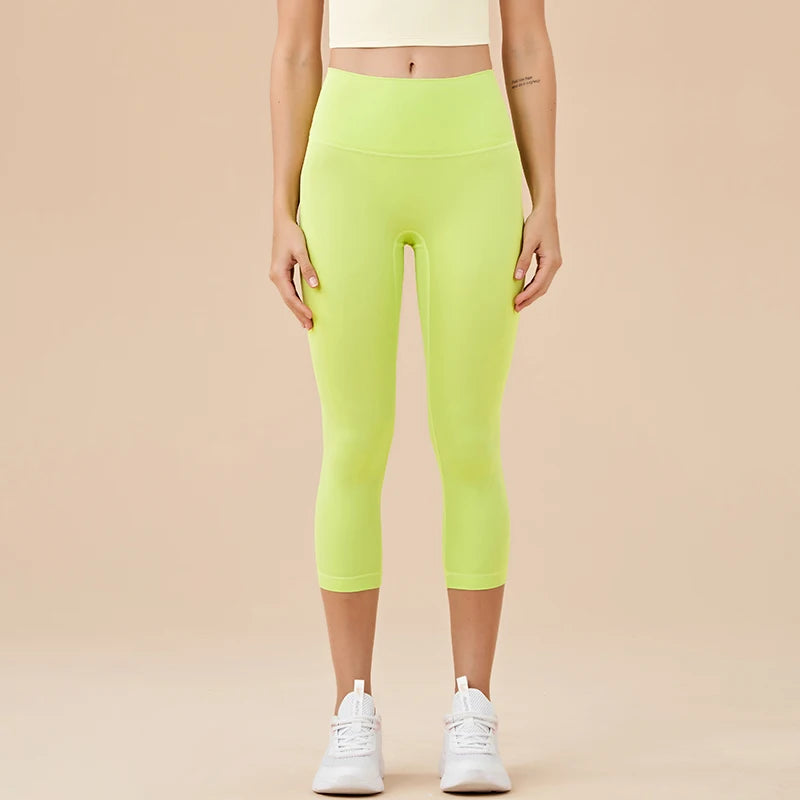 SOISOU Nylon Yoga Capri Pants Leggings Women's Pants Gym Sexy High Waist Tight Breathable Elastic Girl Sports Pants 13 Colors - Matrix-studios.com