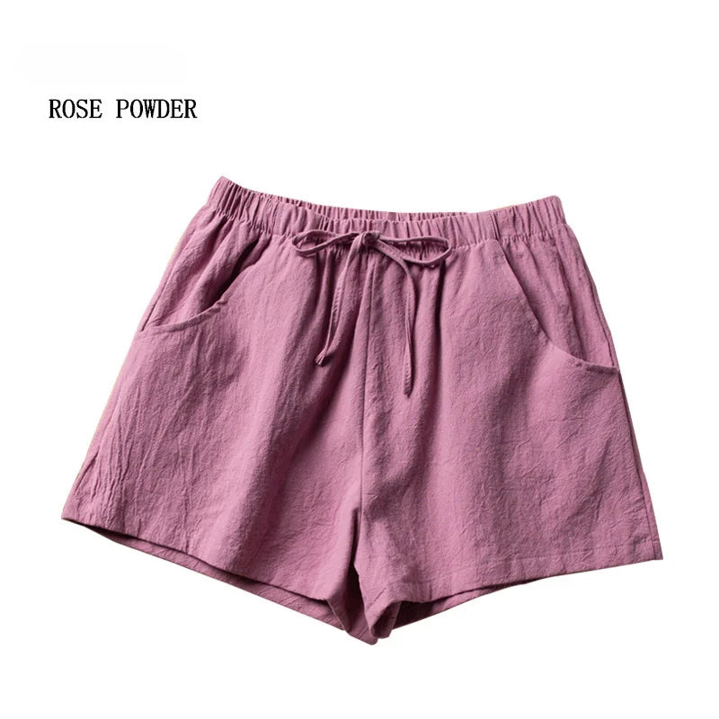 ITOOLIN Casual Linen Shorts Women Gym Workout Shorts Short Pants High Waisted Black Ladies Short Femme Women Shorts Sport Femme - Matrix-studios.com