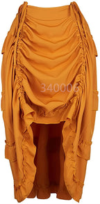 Steampunk Women Skirts Gothic Irregular Shirring Pleated Party Maxi Long Skirt High Low Costumes Punk Sexy Corset Plus Size Red - Matrix-studios.com