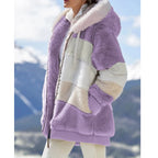 Oversized Jacket for Women Coat 2025 Autumn Winter Warm Plush Pocket Hooded Streetwear Loose Lady Zipper Cashmere Outerwear Coat - Matrix-studios.com