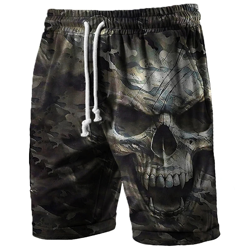 Vintage Skull Pattern Beach Shorts For Men Fashion Summer Cool 3D Print Street Casaul Loose Streetwear Hip Hop Kids Short Pants