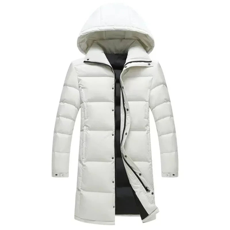New Winter Duck Down Coats Men Hooded Long Puffer Jackets Unisex Casual Parkas Quality Couples Outdoor Windproof Warm Jackets 3X - Matrix Studios