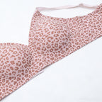 Women's Seamless Pink Leopard Print Bra Wire-Free Bra Full Cup Soft Thin Mold Support Jelly Beauty Breathable Deep V Push Up Bra - Matrix Studios