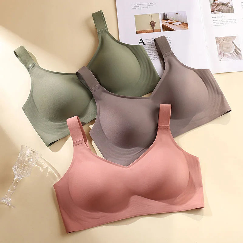 Jelly Support Seamless Bra For Big Breasts, Slim Fit, Push-up Anti-sagging, Wire-free Underwear, Sports Bra, Breathable - Matrix Studios