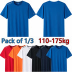 Plus Size T-shirt Men for 110-175kg Pack of 1/3 Breathable Quick Dry Tees Big Oversized Round Neck Short Sleeve Sport T-shirt - Matrix Studios