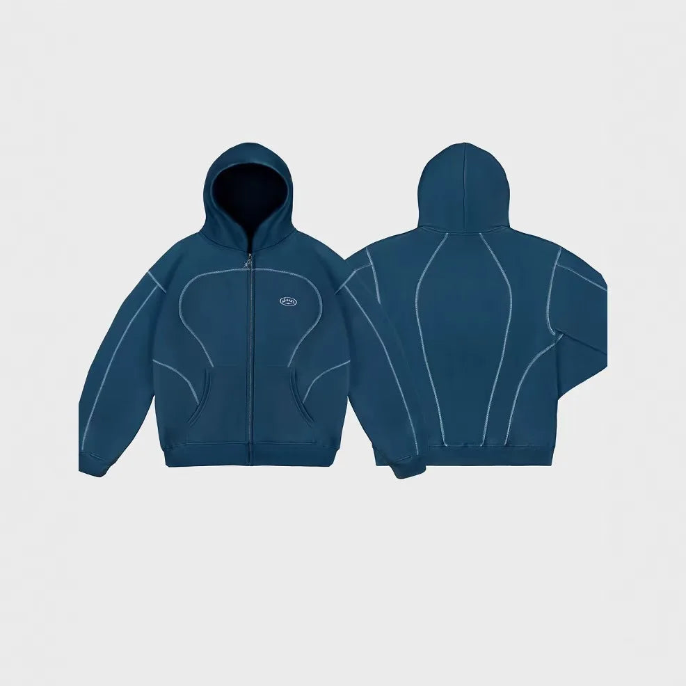 European and American fashion brand top personality line men hoodie high street trend casual sports suit couple loose clothing