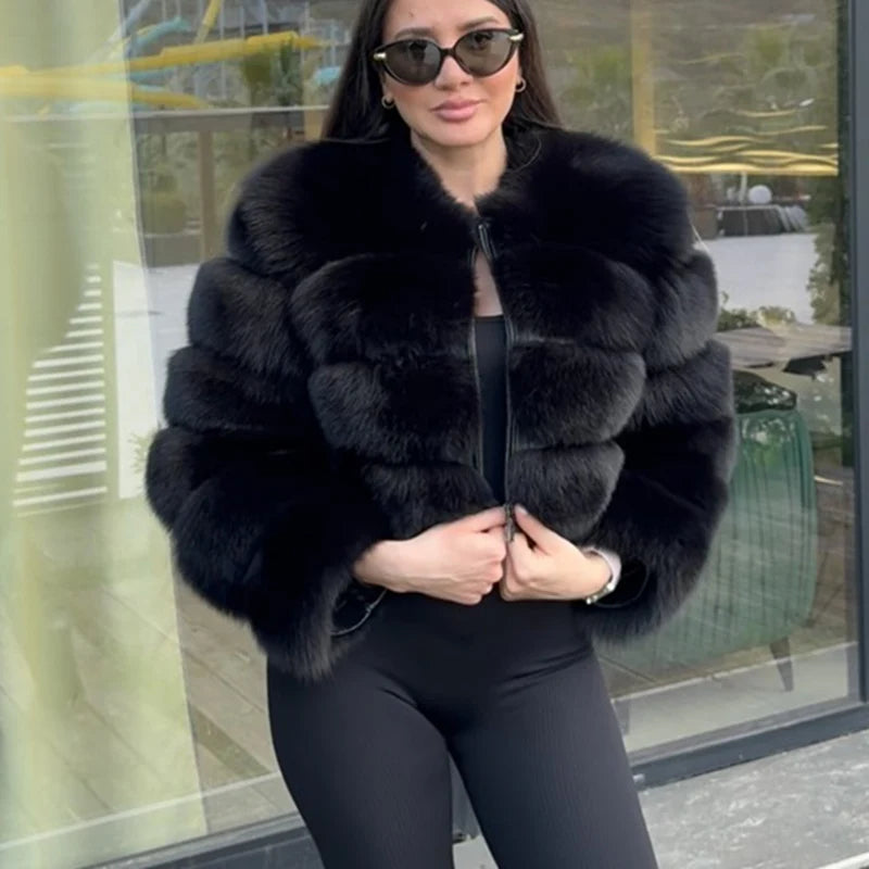 QUEENTINA Real Fox Fur Coat Winter Women'S New Fashion Furry 2025 Leather And Skin White Clothing Natural New In Coats & Jackets - Matrix Studios