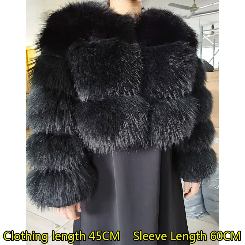 MAOMAOKONG Super Hot Winter Women Luxury Thick Real Raccoon Fur Coat Natural Fox Fur Jacket Plus Size Furry Jackets Female Vest - Matrix Studios